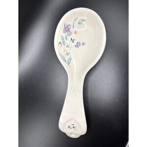 Vintage Pfaltzgraff Pottery Spoon Rest ‘April’ Pattern Floral  Discontinued